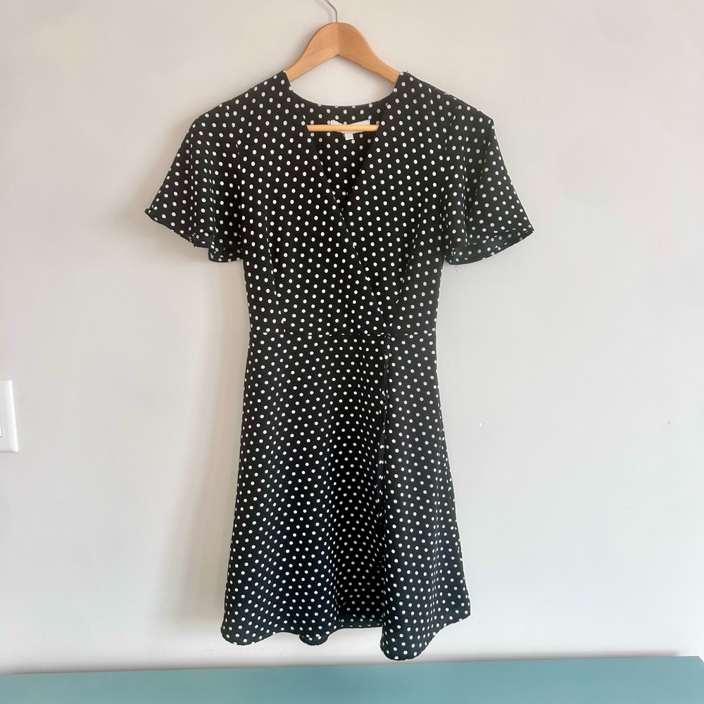 Monteau Black and White Polka Dot Mini Dress - Picture 4 of 11